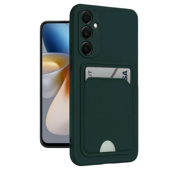 Samsung Galaxy A16 5g Kılıf Kelvin Kartvizitli Silikon - Koyu Yeşil ürün görseli 1