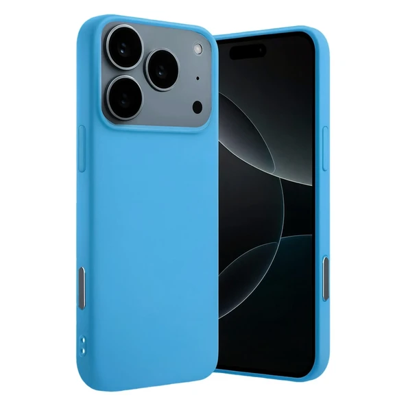 Apple İphone 17 Pro Max Nano İçi Kadife Silikon - Mavi ürün görseli 1