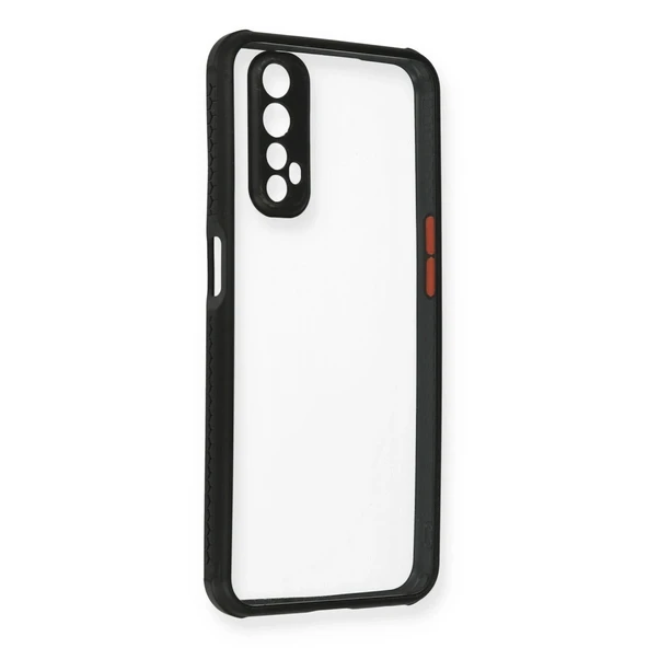 Realme 7 Kılıf Miami Şeffaf Silikon - Siyah ürün görseli 1