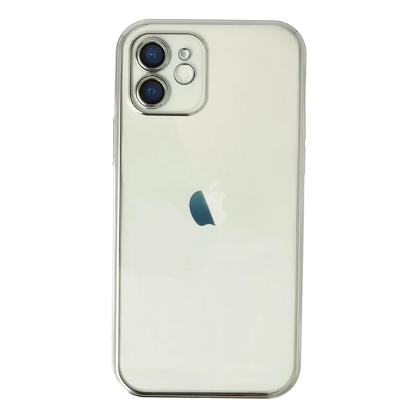 Apple İphone 12 Kılıf Razer Lensli Silikon - Gümüş ürün görseli 1
