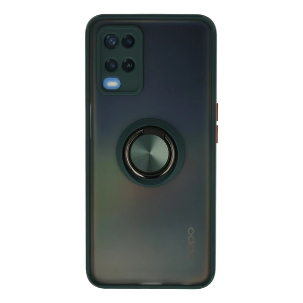 Oppo A54 4g Kılıf Montreal Yüzüklü Silikon Kapak - Yeşil ürün görseli 1
