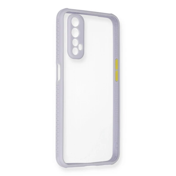 Realme 7 Kılıf Miami Şeffaf Silikon - Lila ürün görseli 1