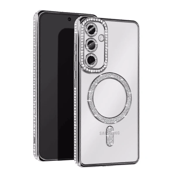 Samsung Galaxy A35 5g Joke Simli Magneticsafe Kılıf - Gümüş ürün görseli 1