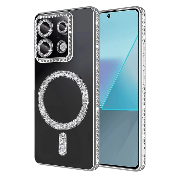 Xiaomi Redmi 13c Joke Simli Magneticsafe Kılıf - Gümüş ürün görseli 1