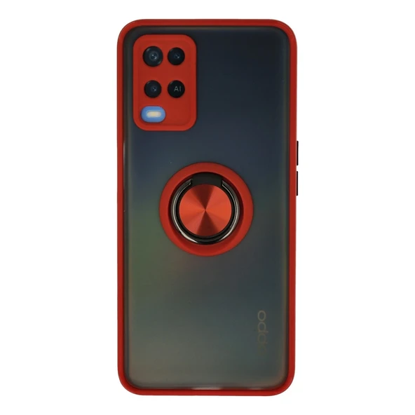 Oppo A54 4g Kılıf Montreal Yüzüklü Silikon Kapak - Kırmızı ürün görseli 1