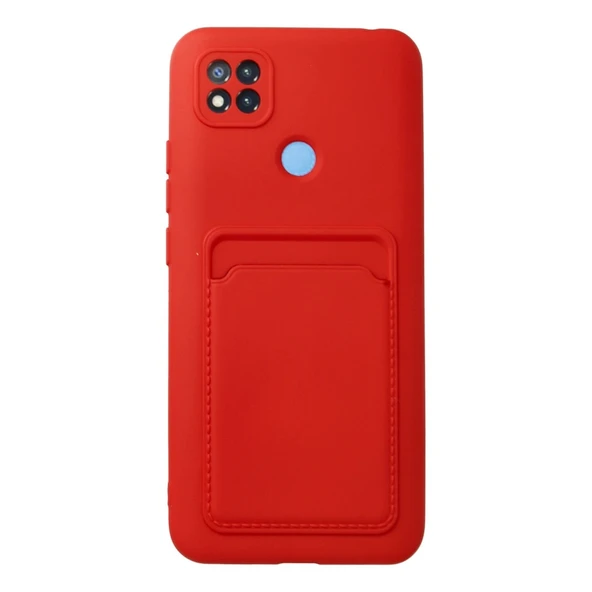 Xiaomi Redmi 9c Kılıf Kelvin Kartvizitli Silikon - Kırmızı ürün görseli 1