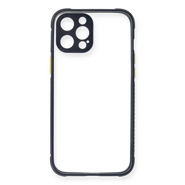 Apple İphone 12 Pro Kılıf Miami Şeffaf Silikon - Lacivert - Resim 2