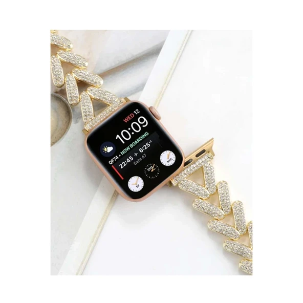 Apple Watch 38mm Node Taşlı Kordon (saat Değildir) - Siyah - Resim 6