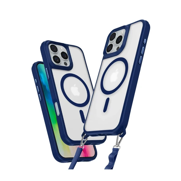 Apple İphone 16 Pro Kılıf Enka Magsafe Silikon Kılıf - Lacivert ürün görseli 1