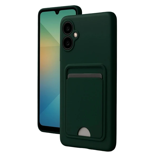 Samsung Galaxy A07 4g Kelvin Kartvizitli Silikon - Koyu Yeşil ürün görseli 1