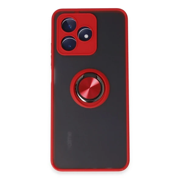Realme C53 Kılıf Montreal Yüzüklü Silikon Kapak - Kırmızı ürün görseli 1