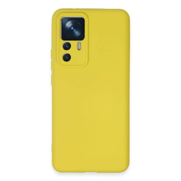Xiaomi Mi 12t Pro Kılıf Nano İçi Kadife Silikon - Sarı ürün görseli 1