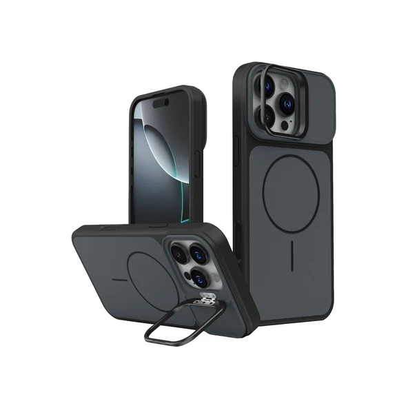 Joko Apple İphone 16 Pro Max Pale Magsafe Standlı Kapak - Siyah ürün görseli 1