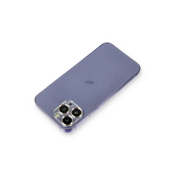 Apple İphone 12 Pro Max Metal Kamera Lens Koruma Cam - Gold ürün görseli 1