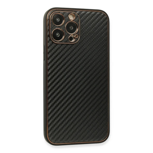Apple İphone 13 Pro Max Kılıf Coco Karbon Silikon - Siyah - Resim 2