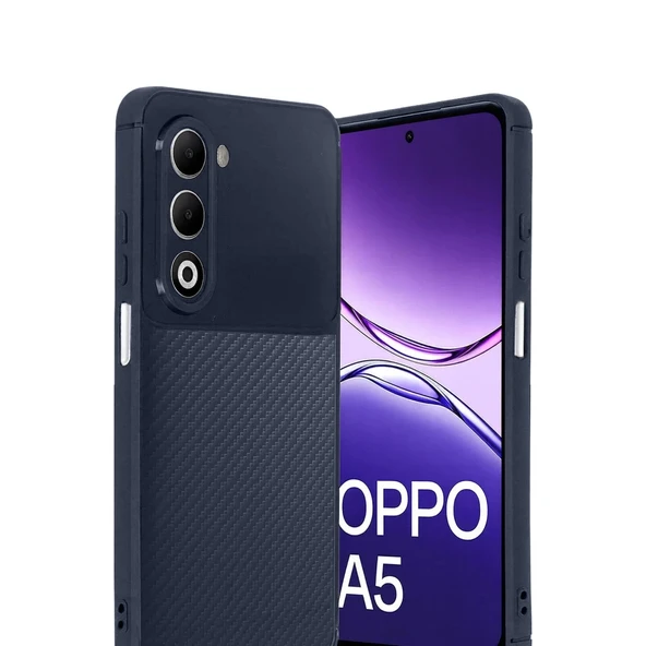 Oppo A5 4g Auto Focus Karbon Kapak - Lacivert - Resim 2