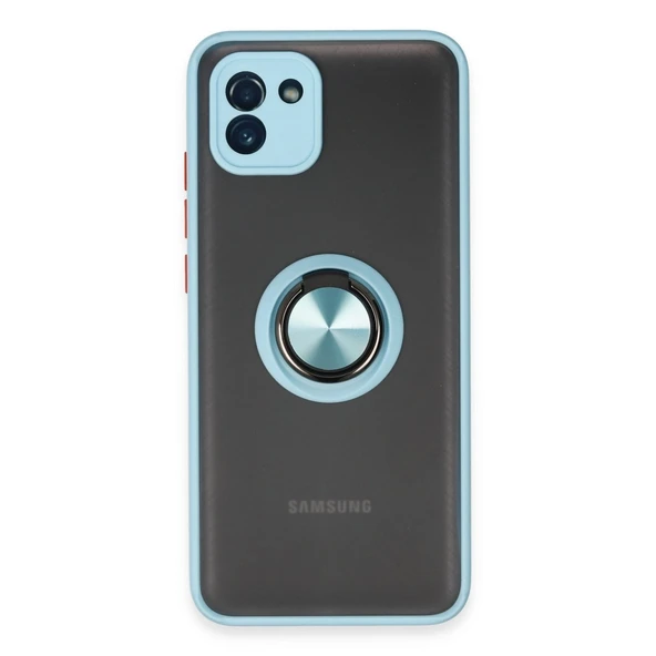 Samsung Galaxy A03 Kılıf Montreal Yüzüklü Silikon Kapak - Buz Mavi ürün görseli 1