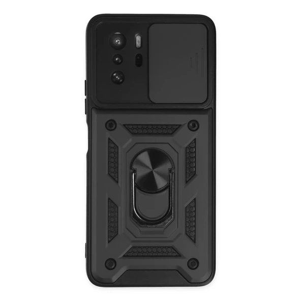 Xiaomi Poco X3 Gt Kılıf Pars Lens Yüzüklü Silikon - Siyah ürün görseli 1