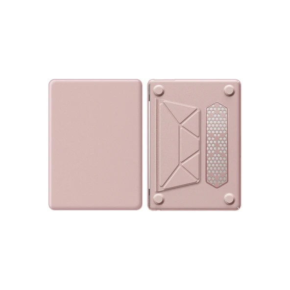 Apple Macbook Pro 14 2021 Macbook Deri Kapak - Pembe - Resim 2