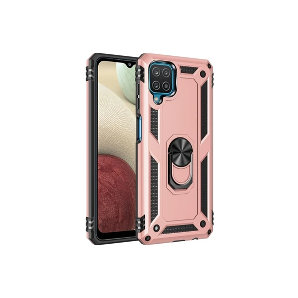 Samsung Galaxy A22 Kılıf Sofya Yüzüklü Silikon Kapak - Rose ürün görseli 1