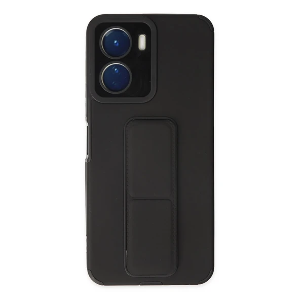 Vivo Y16 Kılıf Mega Standlı Silikon - Siyah ürün görseli 1