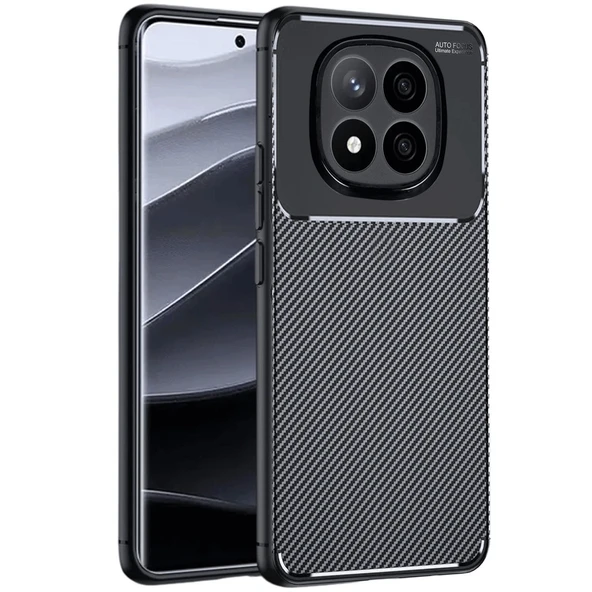 Xiaomi Redmi Note 14 Pro 4g Kılıf Auto Focus Karbon Kapak - Siyah ürün görseli 1
