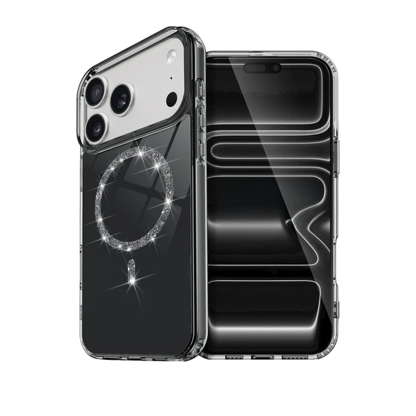 Apple İphone 17 Pro Live Diamond Magsafe Kapak - Siyah ürün görseli 1
