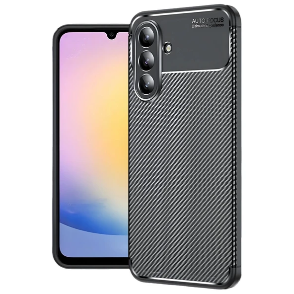 Samsung Galaxy S25 Fe Auto Focus Karbon Kapak - Siyah ürün görseli 1