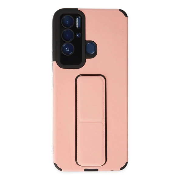 Tecno Pova Neo Kılıf Mega Standlı Silikon - Pudra ürün görseli 1