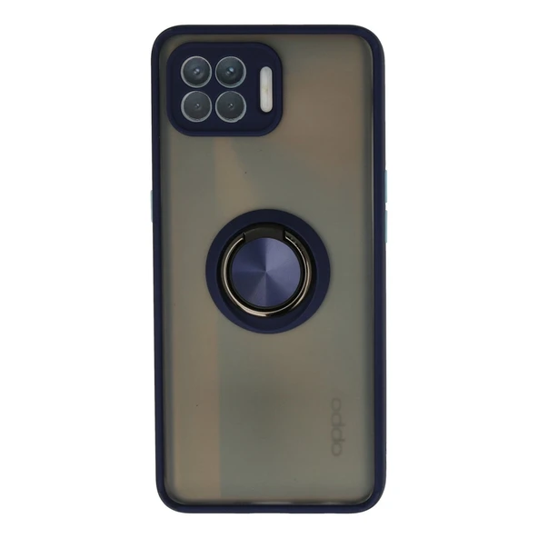 Oppo Reno 4 Lite Kılıf Montreal Yüzüklü Silikon Kapak - Lacivert ürün görseli 1