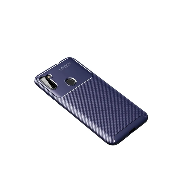 Samsung Galaxy A11 Kılıf Auto Focus Karbon Kapak - Lacivert ürün görseli 1