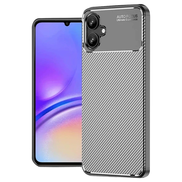 Samsung Galaxy A06 Kılıf Auto Focus Karbon Kapak - Gri ürün görseli 1
