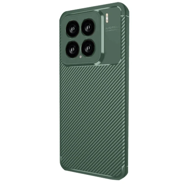Xiaomi Mi 15 Kılıf Auto Focus Karbon Kapak - Koyu Yeşil ürün görseli 1