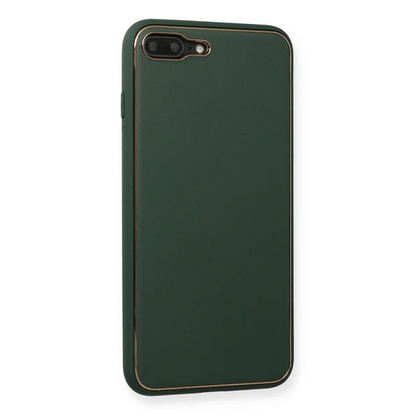 Apple İphone 7 Plus Kılıf Coco Deri Silikon Kapak - Yeşil - Resim 2