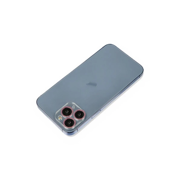 Apple İphone 11 Pro Shine Kamera Lens Koruma Cam - Pembe ürün görseli 1