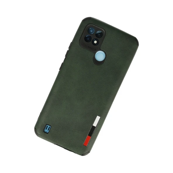 Realme C21 Kılıf Loop Deri Silikon - Yeşil - Resim 2