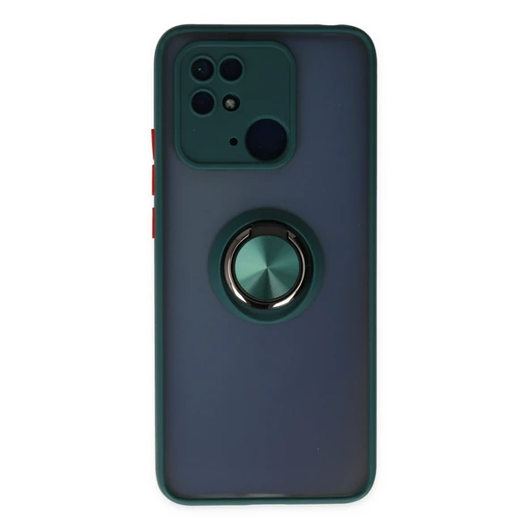 Xiaomi Redmi 10c Kılıf Montreal Yüzüklü Silikon Kapak - Yeşil ürün görseli 1