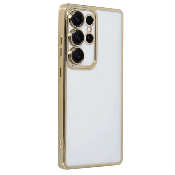 Samsung Galaxy S25 Ultra Kılıf Razer Lensli Silikon - Gold ürün görseli 1
