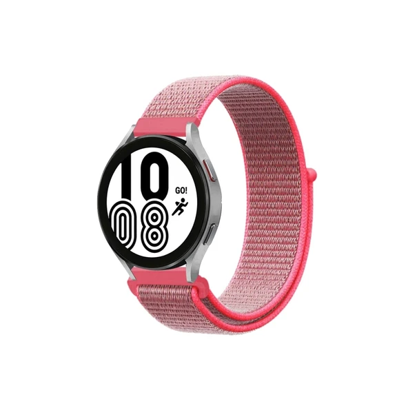 Samsung Galaxy Watch 4 Hasırlı Cırtcırtlı Kordon - Pembe ürün görseli 1