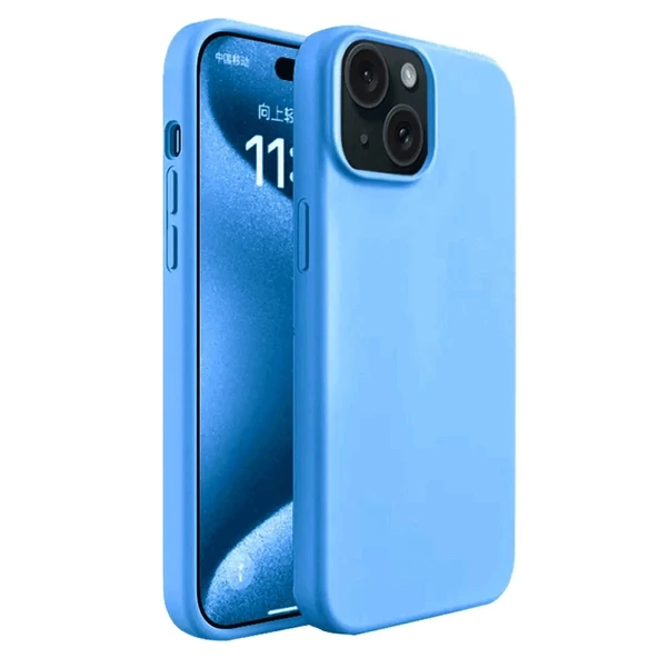 Apple İphone 15 Plus Kılıf First Silikon - Mavi ürün görseli 1