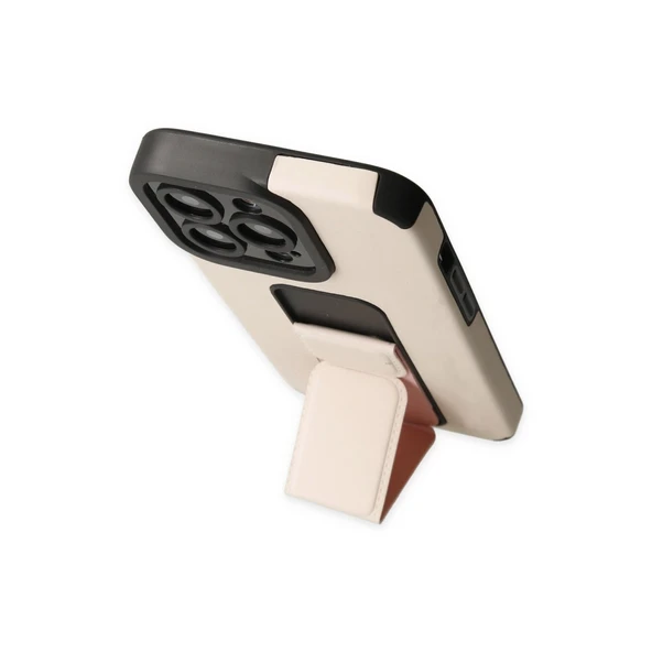 Apple İphone 13 Pro Kılıf Mega Standlı Silikon - Gold - Resim 3