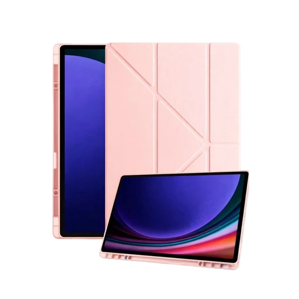 Samsung Galaxy Tab A11 Plus Kalemlikli Mars Tablet Kılıfı - Rose Gold ürün görseli 1