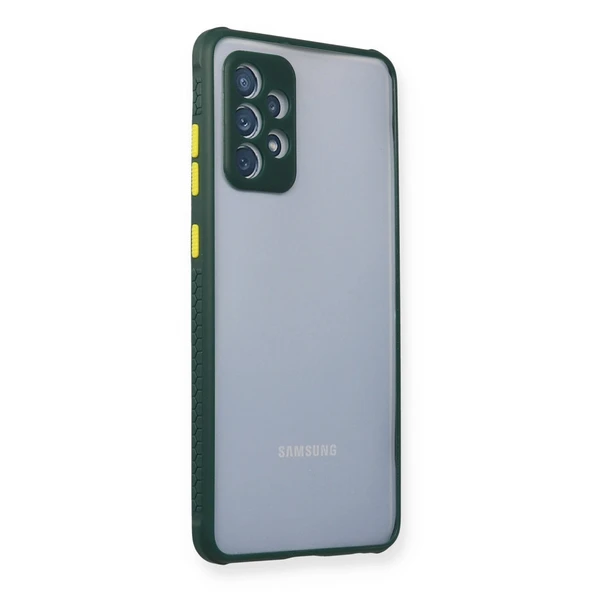 Samsung Galaxy A72 Kılıf Miami Şeffaf Silikon - Koyu Yeşil ürün görseli 1