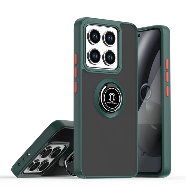Xiaomi Mi 15 Pro Kılıf Montreal Yüzüklü Silikon Kapak - Yeşil ürün görseli 1