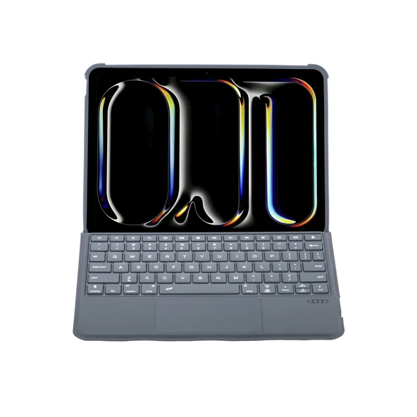 Apple T5504d İpad Pro 11 (2024) Kılıf Palermo Ledli Klavyeli Standlı Tablet Kılıfı - Siyah ürün görseli 1