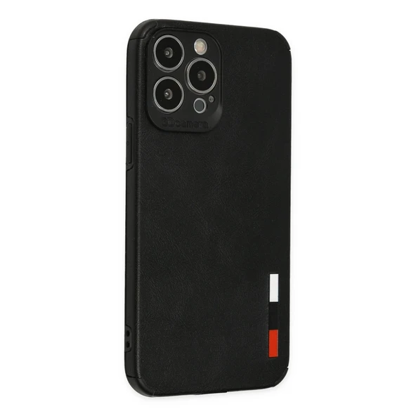 Apple İphone 13 Pro Max Kılıf Loop Deri Silikon - Siyah - Resim 2