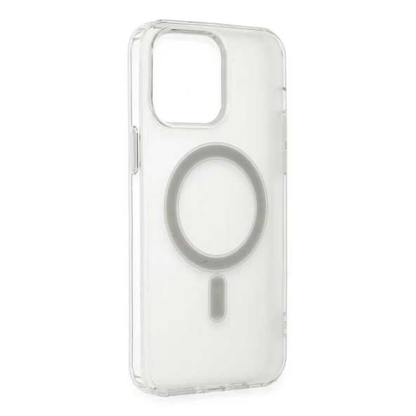 Apple İphone 13 Pro Max Kılıf Matte Şeffaf Magneticsafe - Şeffaf - Resim 6