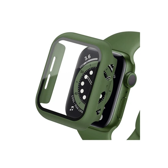 Apple Watch Ultra 49mm Camlı Kasa Ekran Koruyucu - Koyu Yeşil ürün görseli 1