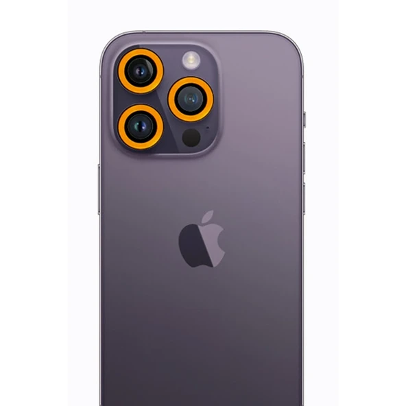 Apple İphone 12 Pro Max Neon Fosforlu Kamera Lens - Sarı ürün görseli 1