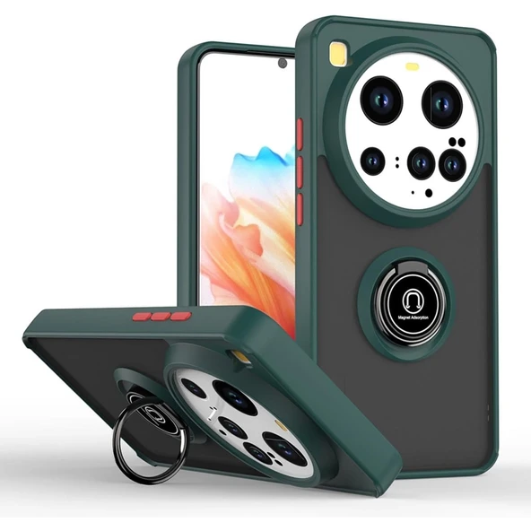 Xiaomi Mi 15 Ultra Kılıf Montreal Yüzüklü Silikon Kapak - Yeşil ürün görseli 1
